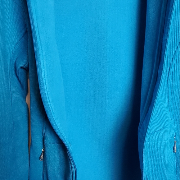 Women's Spyder Core Waffle Knit Zip Up Jacket Turquoise Size L - Picture 12 of 16